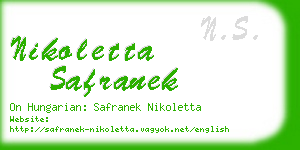 nikoletta safranek business card